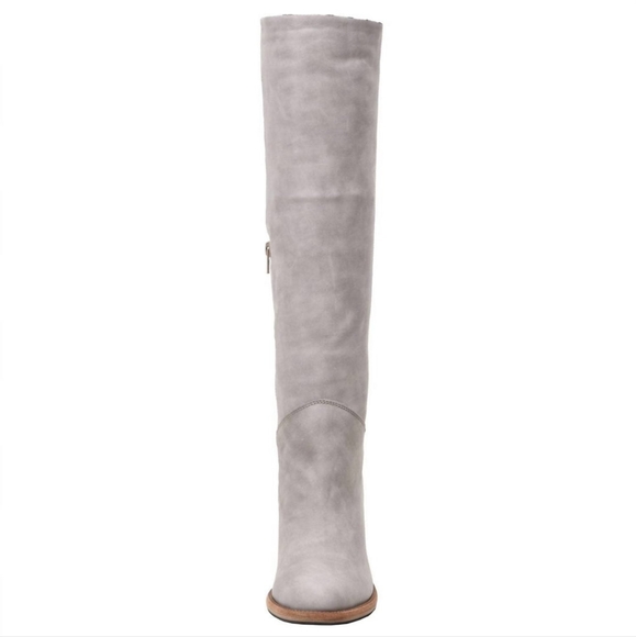 Michela Sheepskin lined Weatherproof Leather Tall Boot In Morning Dove - Picture 2 of 5